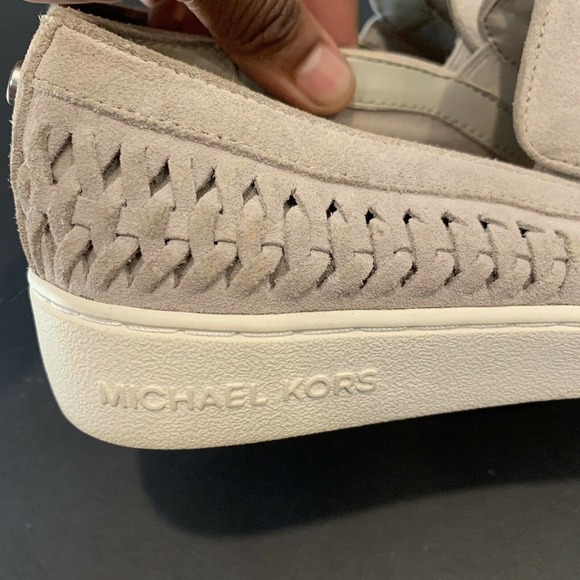 Michael Kors Gray Suede Slip On Shoes Casual Loafers Braided Womens Size 7M EUC - Picture 4 of 9